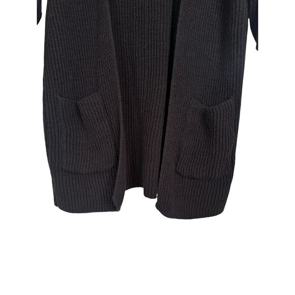 Lou & Grey for LOFT Women Ribbed Knit Open Front Cardigan Sweater Size XL Black - Picture 4 of 7